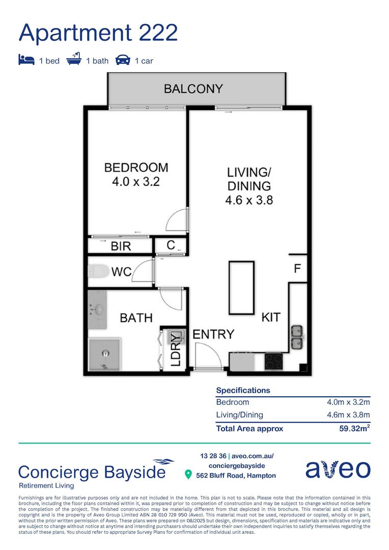 Stylish one-bedroom apartment with a sunny double balcony