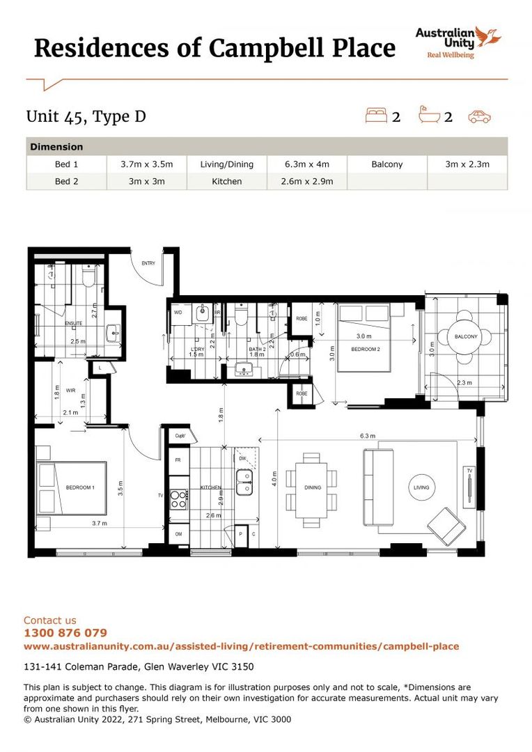 DEPOSIT TAKEN: Peaceful, Large - Two Bedroom First Floor Apartment overlooking tree tops of Bogong Reserve at The Residences of Campbell Place
