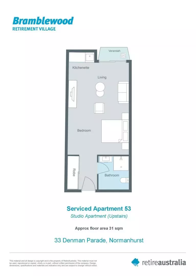 Sunny North facing studio apartment with terrace overlooking luscious green gardens.