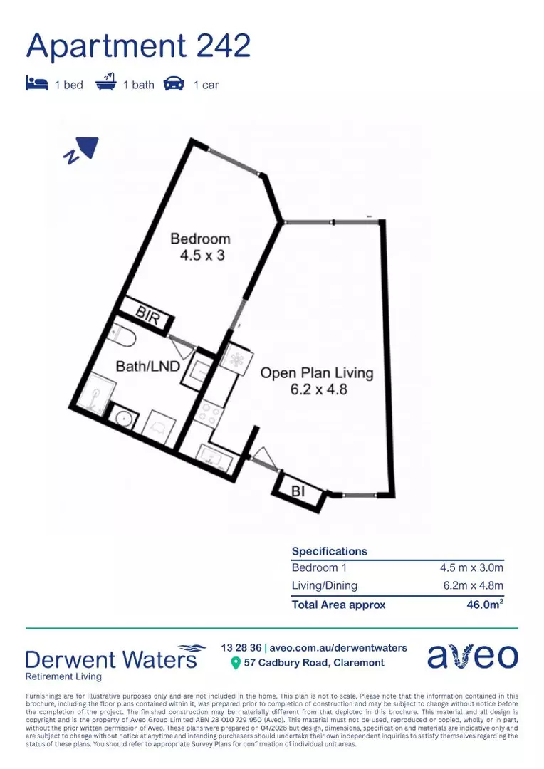 Apartment with views over community gardens