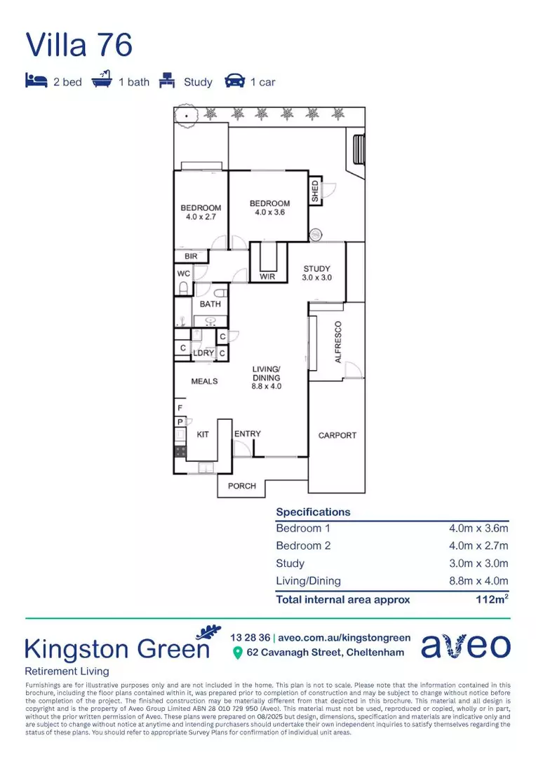 Two-bedroom villa with private entertaining area