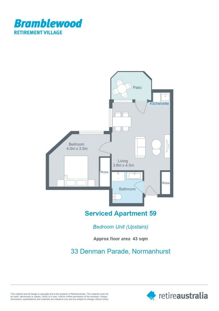 A private and quiet retreat overlooking lush green gardens. 