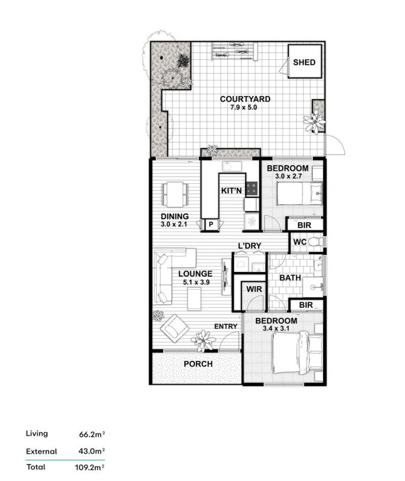 Fresh Interiors, Generous Courtyard