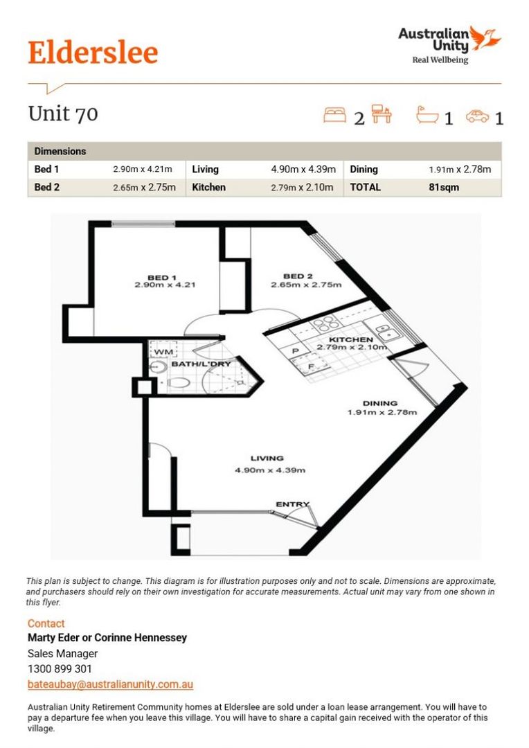 Over 55's Ground Floor 2 Bedroom with Garage