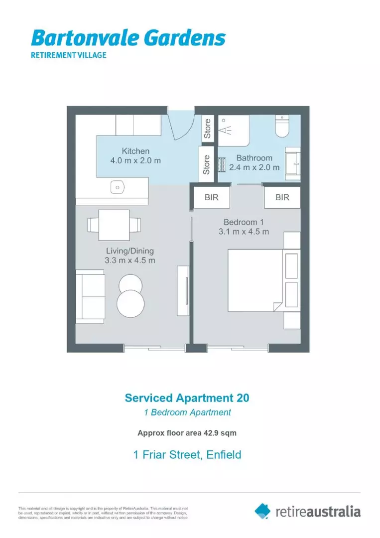 Modern 1 bedroom apartment