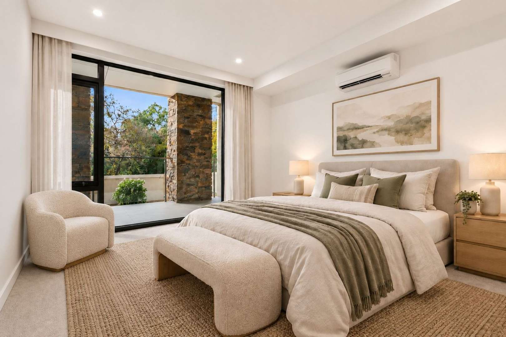 Spacious one-bedroom apartment with stunning garden views overlooking the Yarra River Parklands