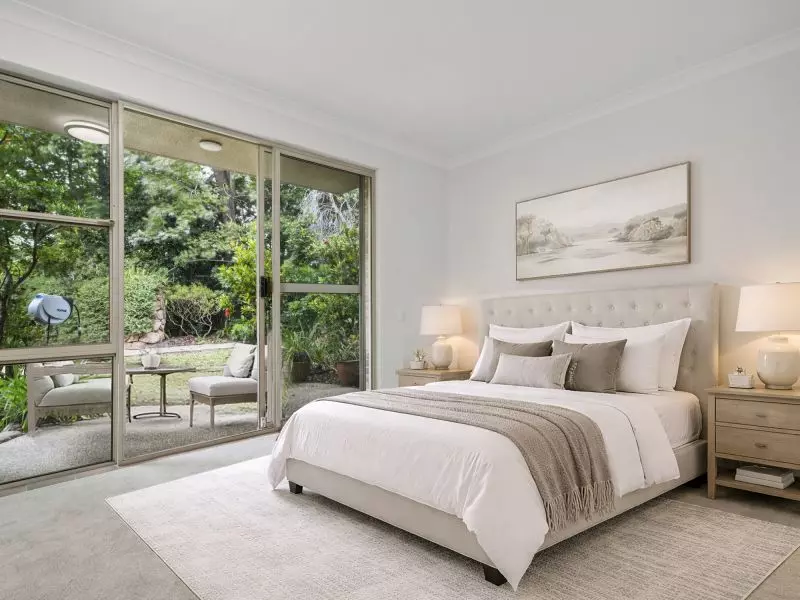 Ground floor one-bedroom apartment with private garden terraces