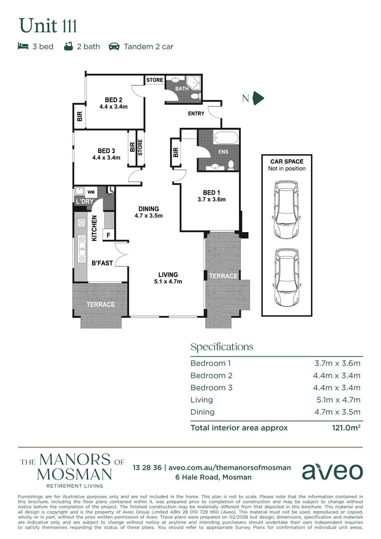 Contemporary three-bedroom apartment in a prime village setting