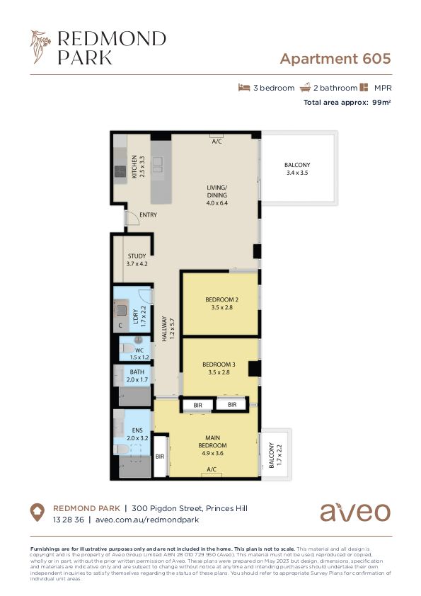 Retire in a beautiful cosmopolitan area with this 3 bed apartment!