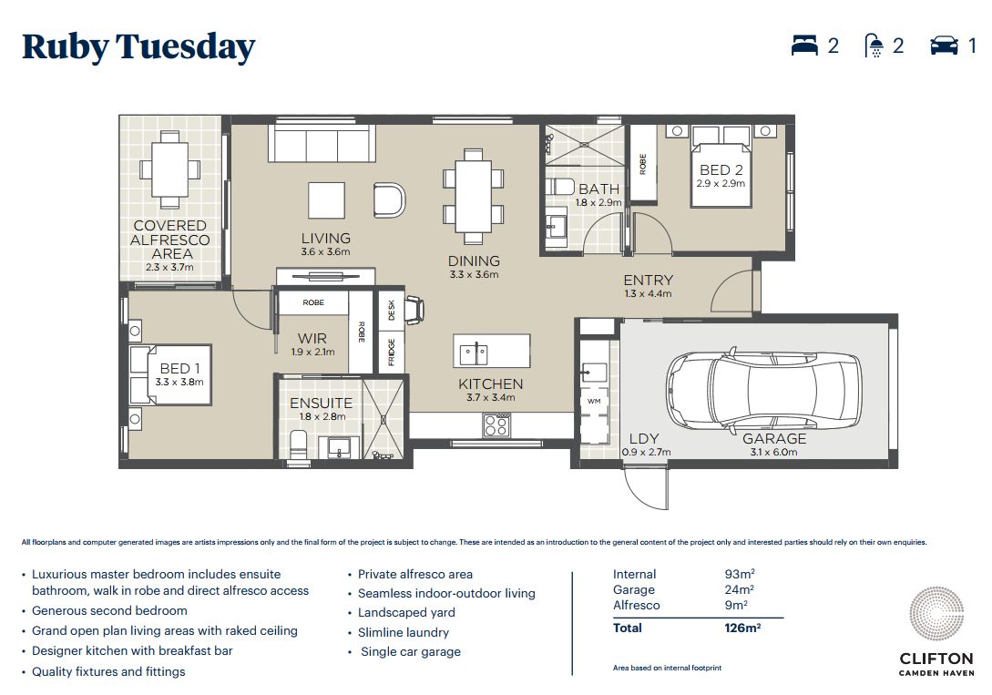 Easy-living two-bedroom home with private alfresco and master suite