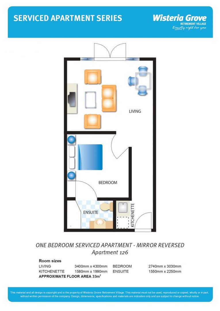 Spacious and light filled serviced apartment
