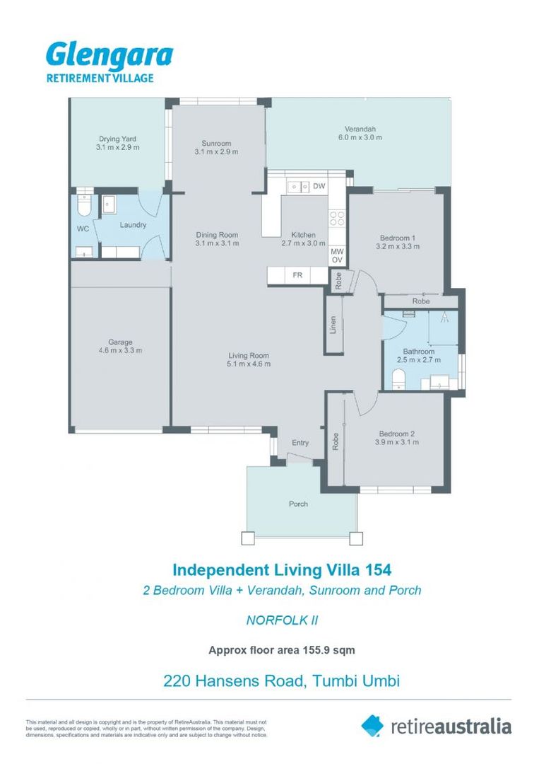 Ideal retirement independent living villa
