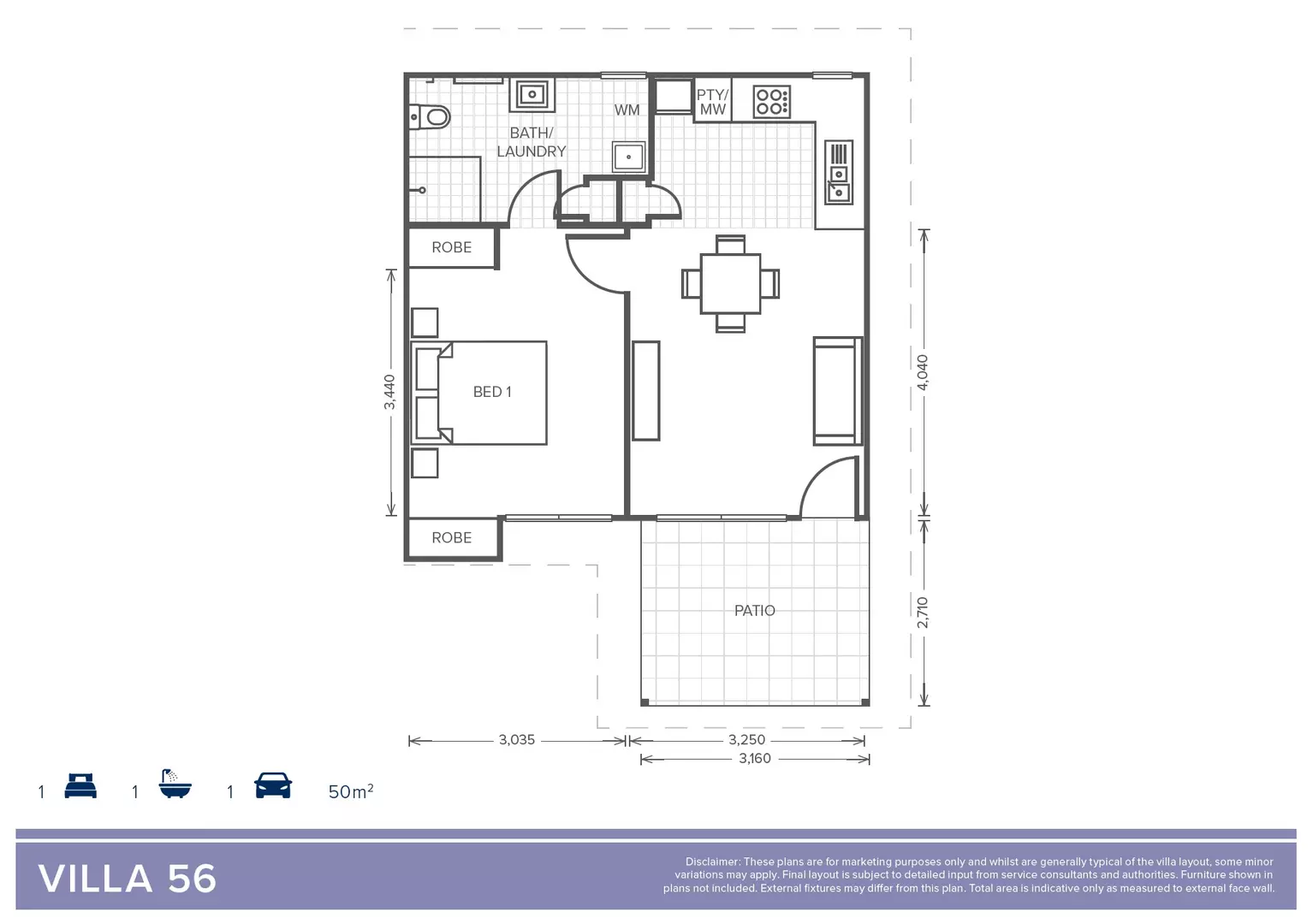 Oak Tree Retirement Village Goodna - Villa 56 - 1 Bedroom + 1 Bathroom
