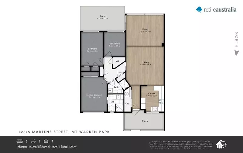 Beautiful two bedroom, two bathroom villa with office/craft room.