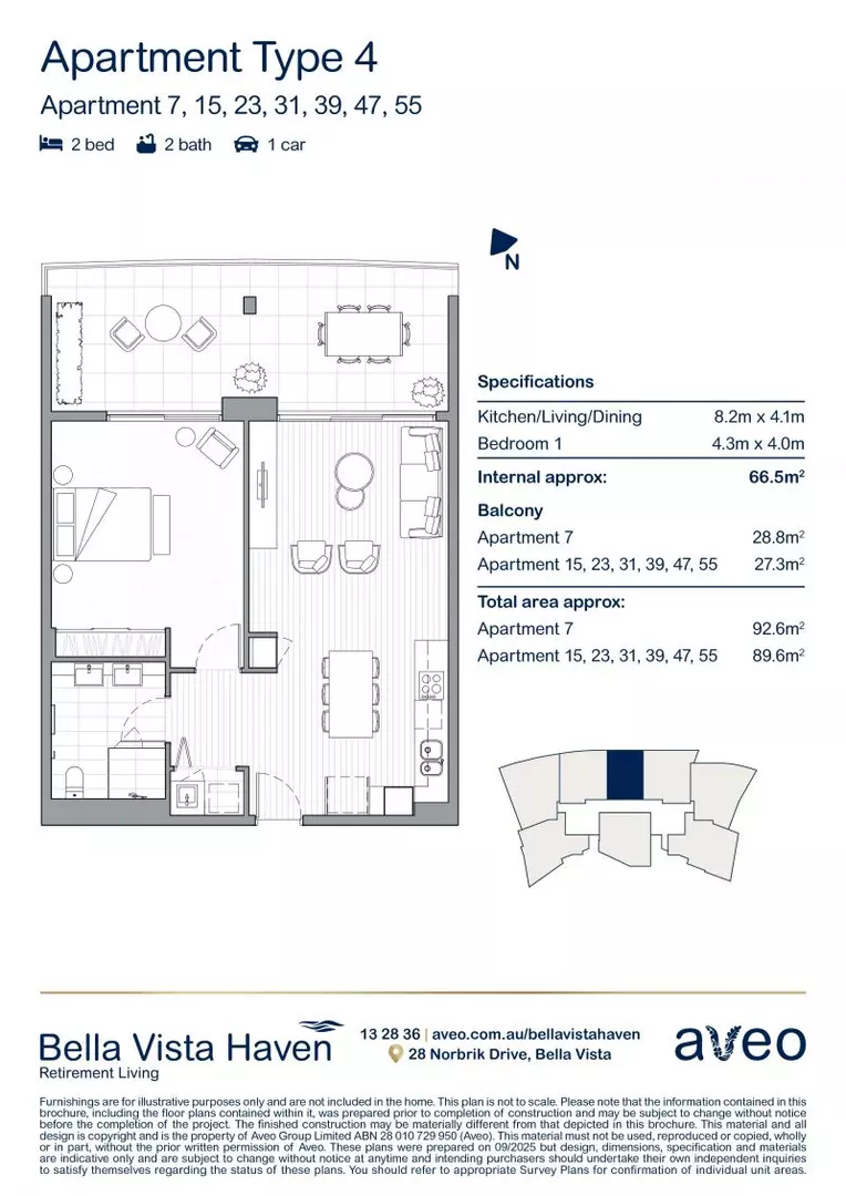 One bedroom apartment with gorgeous views