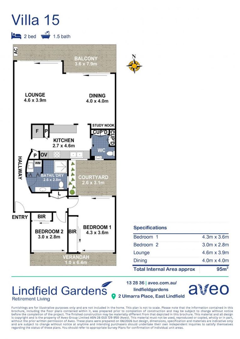 Spacious two-bedroom residence in a peaceful setting