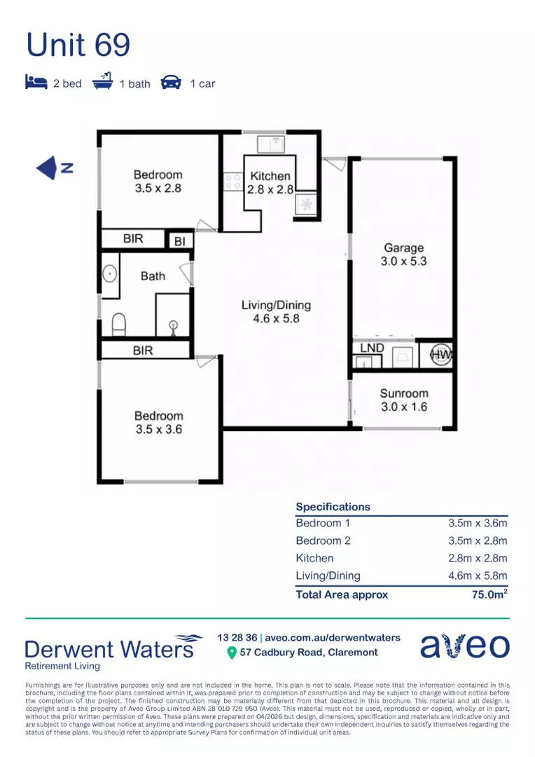 Westerly Facing Villa With Attached Garage
