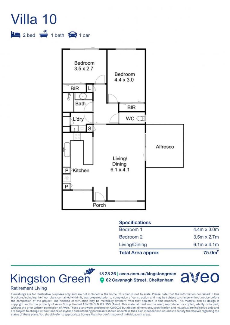 Lovely 2-bedroom villa with beautiful, landscaped gardens