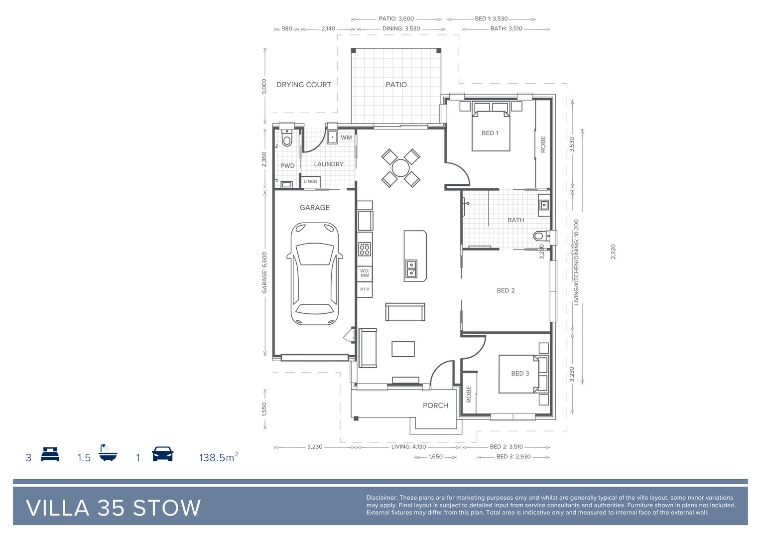 Villa 35 | 3 Bed 1.5 Bath 
