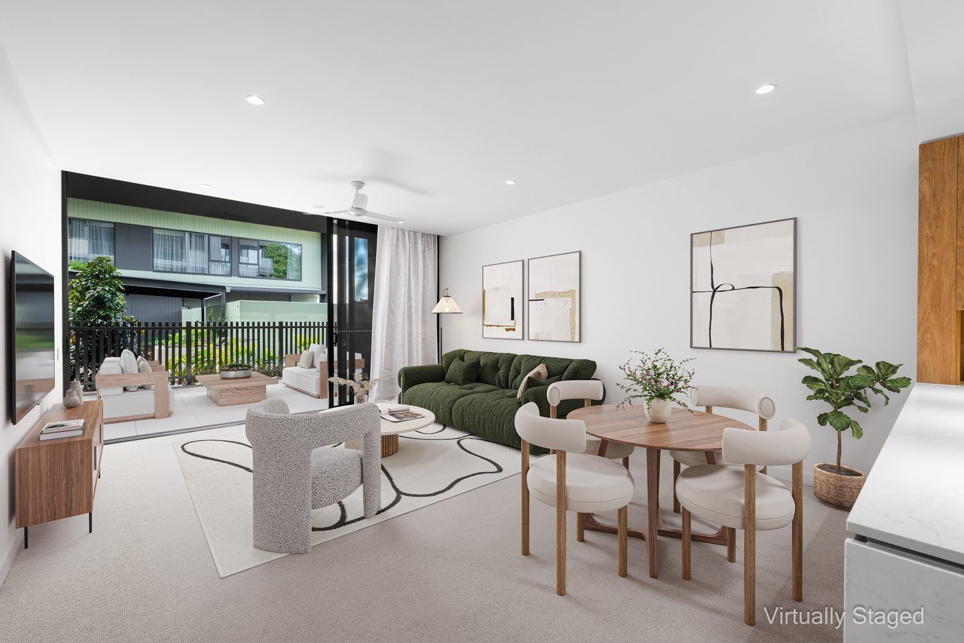 A rare north-facing ground floor terrace with exceptional light