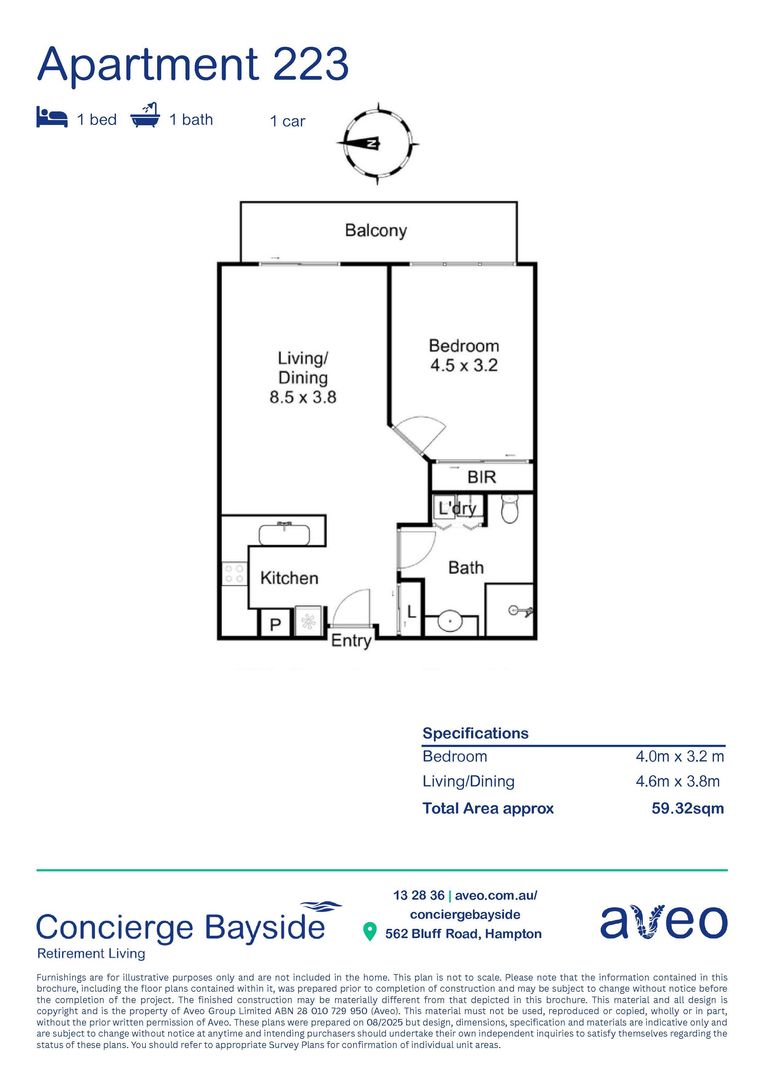 Double balcony apartment overlooking the garden