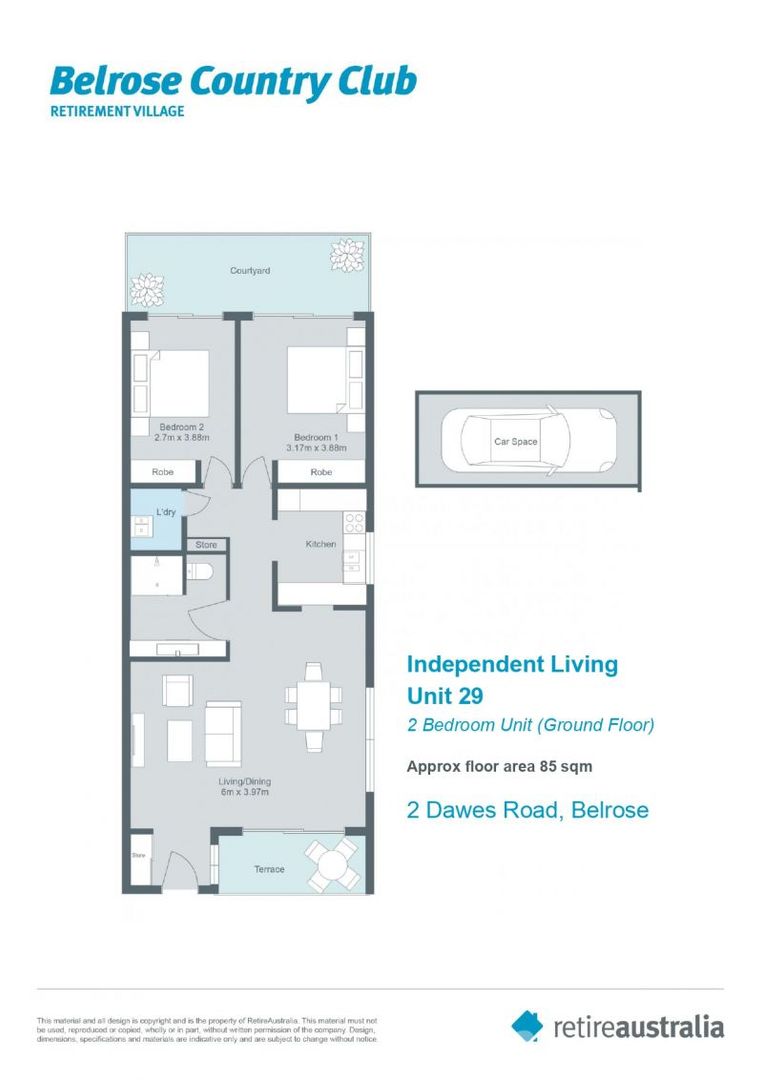 Centrally located, impeccably presented ground floor unit with large rear sunny garden courtyard.
