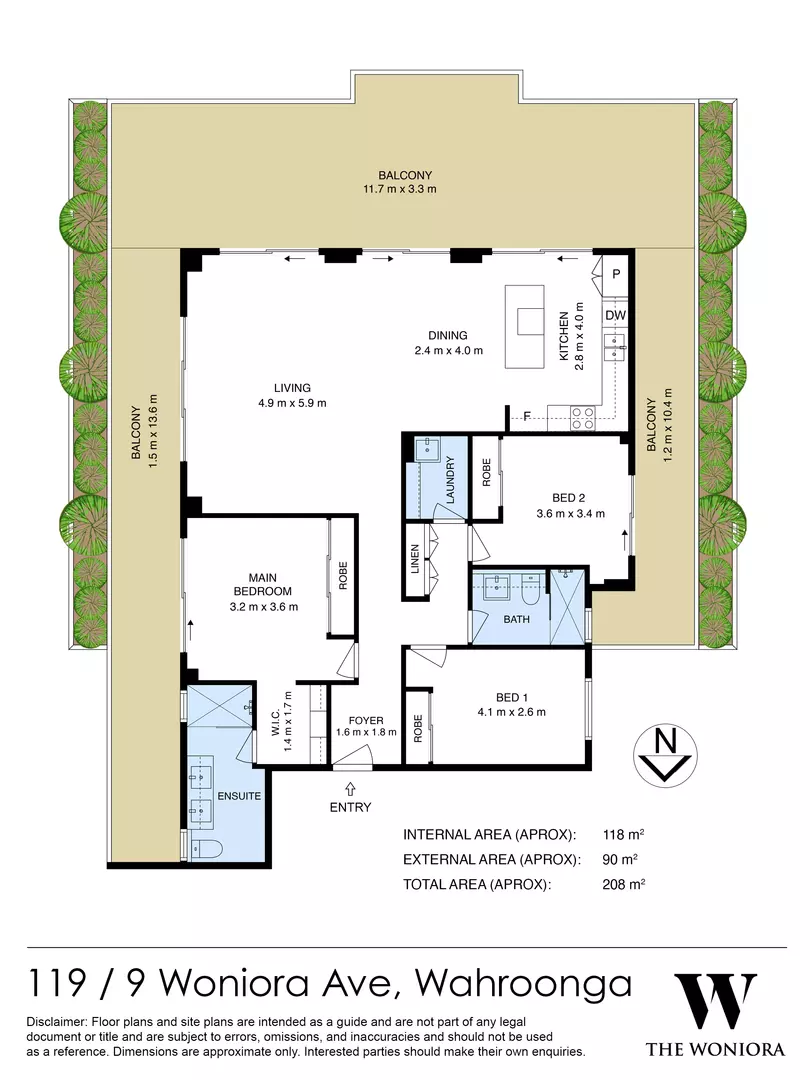 3 Bedroom Penthouse overlooking Woniora Avenue