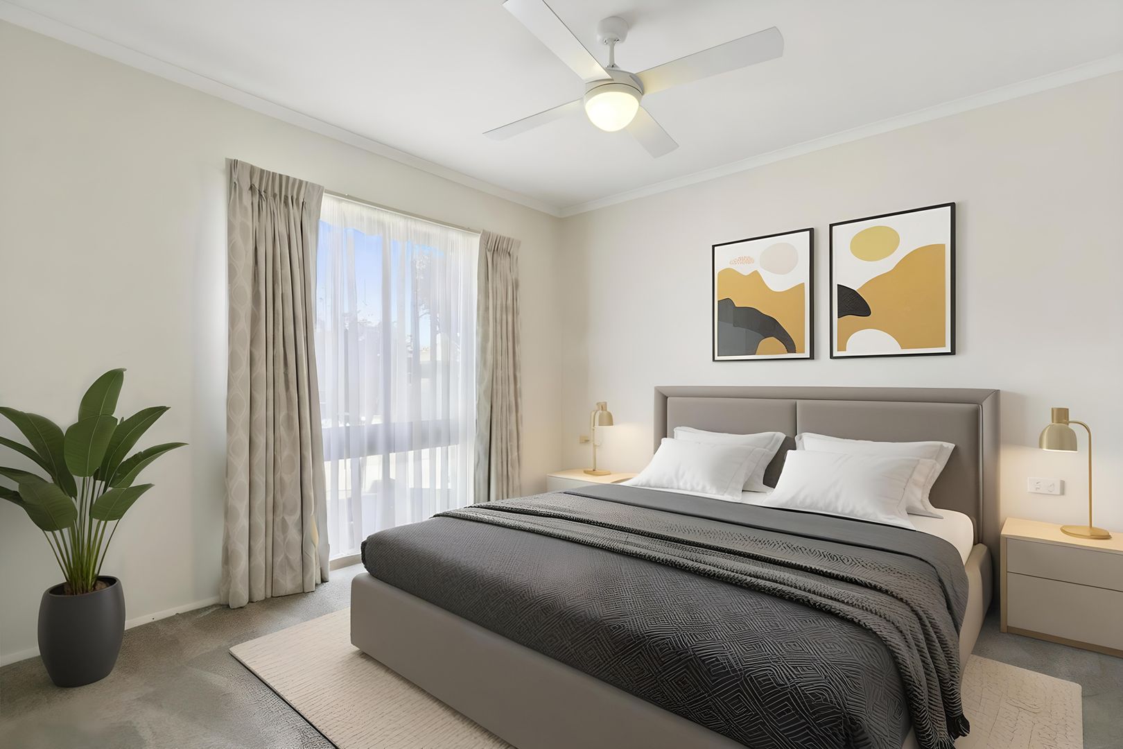 Free-standing two-bedroom villa with a study in a quiet court