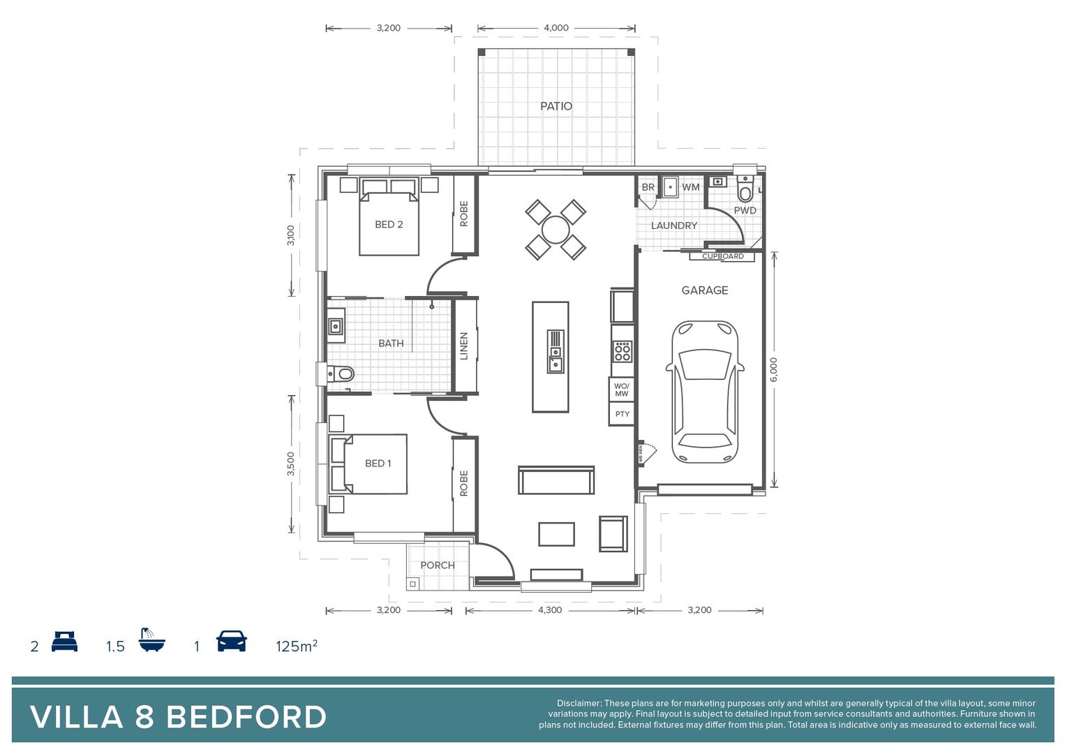 Villa 8 - Oak Tree Darling Heights - 2 Bedroom + 1 Bathroom + Powder 