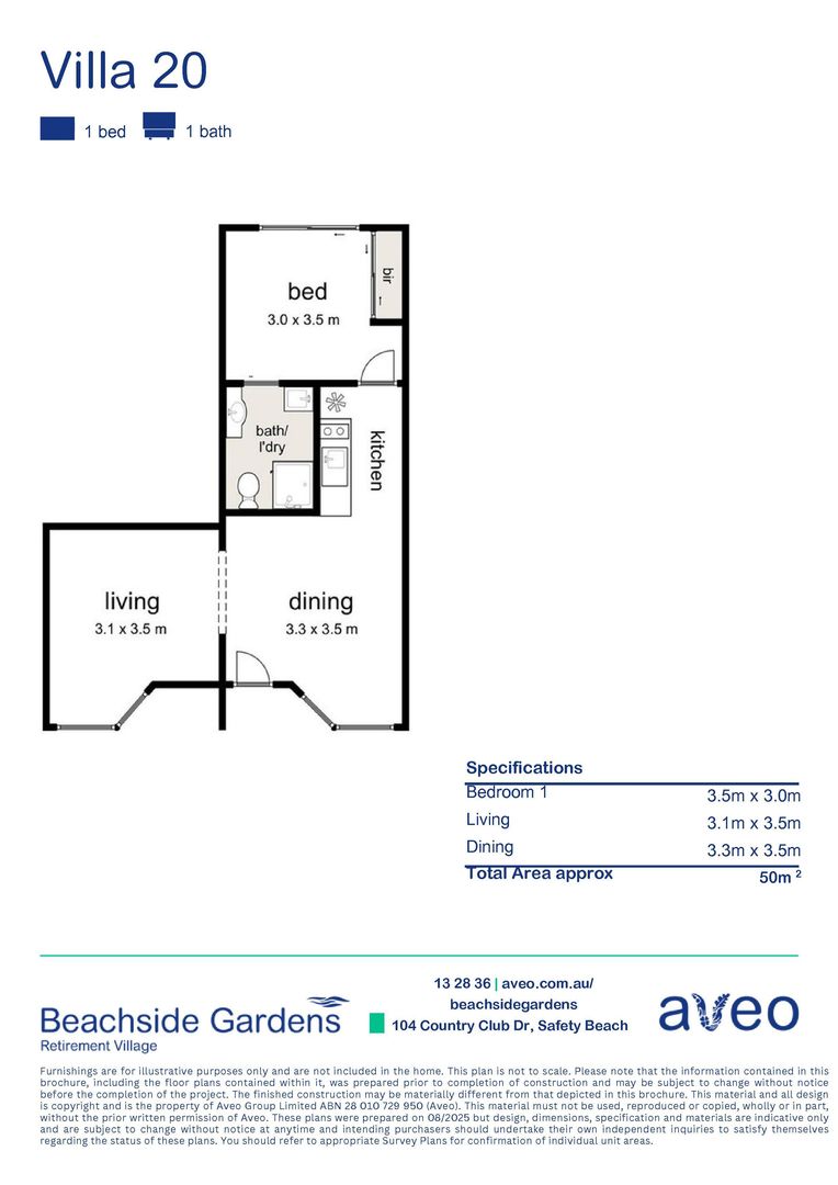 Modern 1-Bed Villa with Extra-Large Living Area