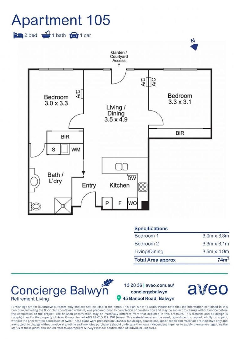 Premium Two-Bedroom Apartment with Courtyard Access!