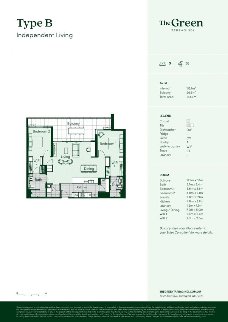 North-facing, fourth-floor apartment with views to the City.