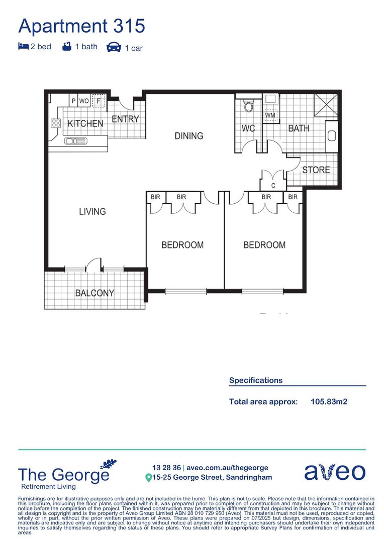 Stunning 2-bedroom apartment with balcony views