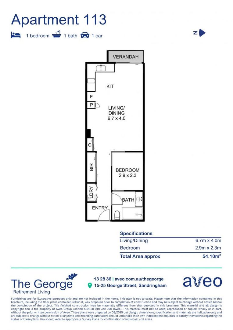 Architect-designed one-bedroom apartment on the ground floor
