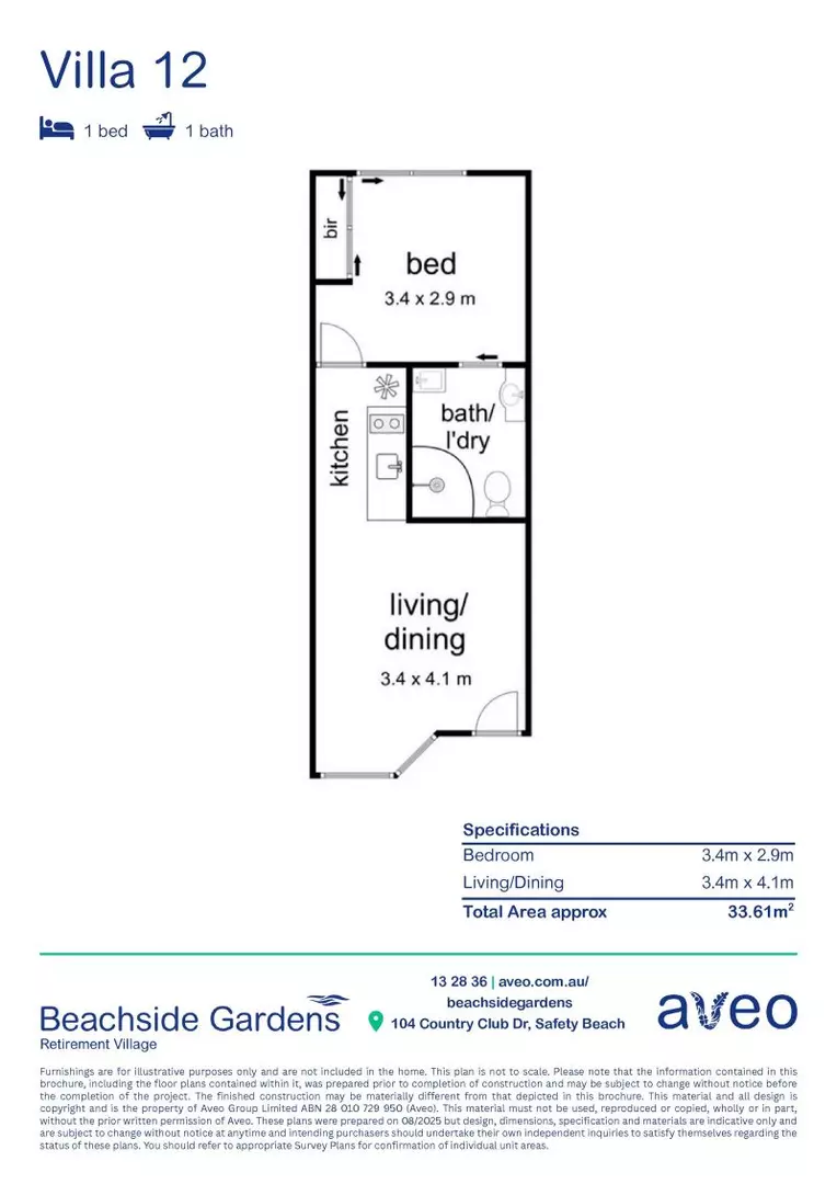 One-bedroom villa set in a private courtyard