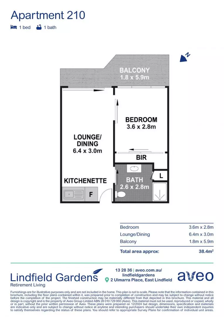 Sunny one-bedroom apartment