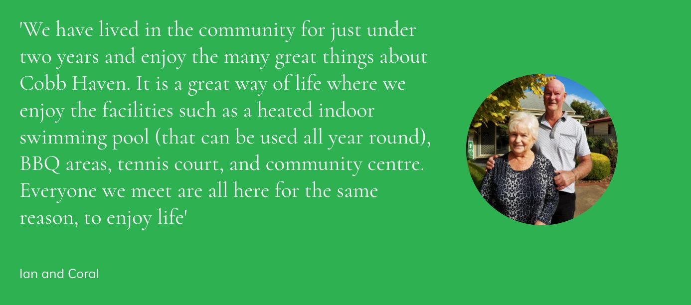 Cobb Haven Over 50s living Moama