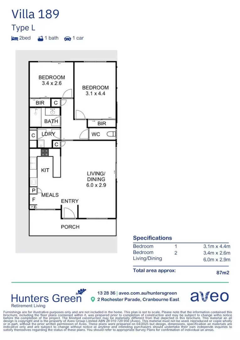 Stylish, 2-bedroom, modern villa close to the shops