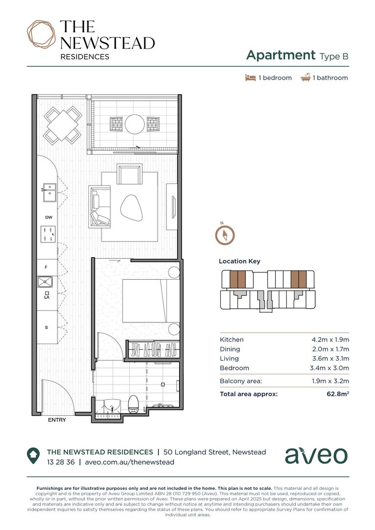 One-bedroom apartment with services
