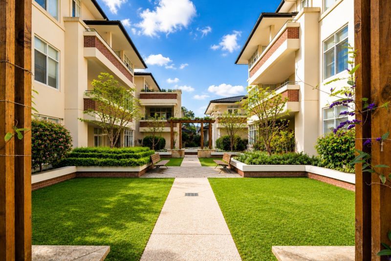 Spacious three-bedroom apartment with garden views