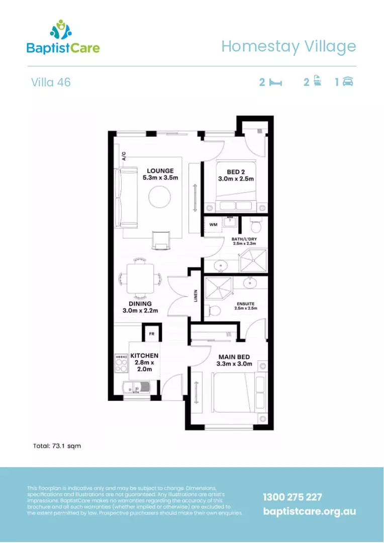 Well-appointed villa nearby to amenities