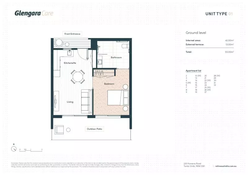 A beautifully situated ground-floor apartment that boasts great views of the acreage and lush bushland.