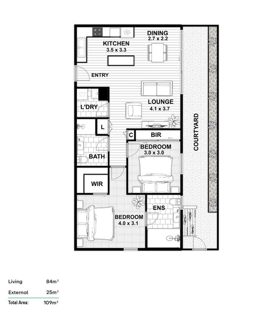 Stunning new and spacious north-facing apartment