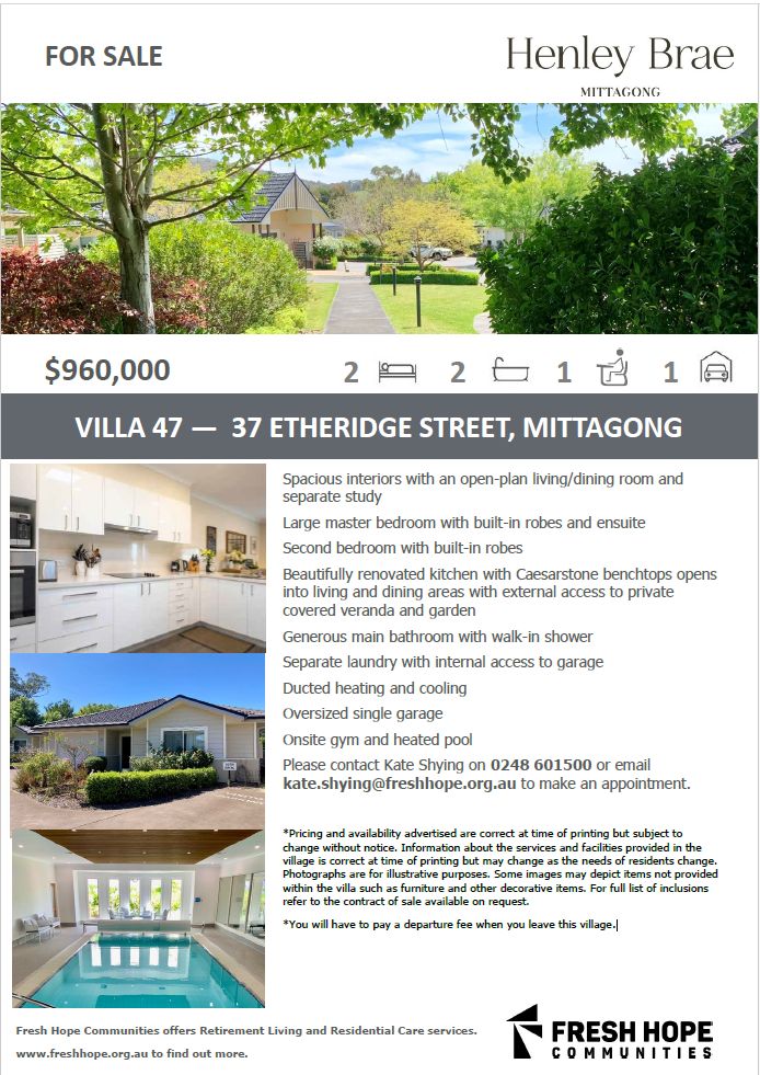 VILLA  47 - 37 Etheridge Street, Mittagong