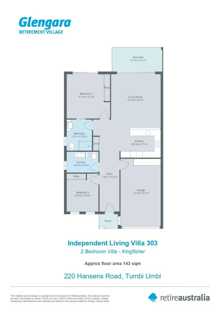 Comfort and privacy awaits in this modern retirement villa.