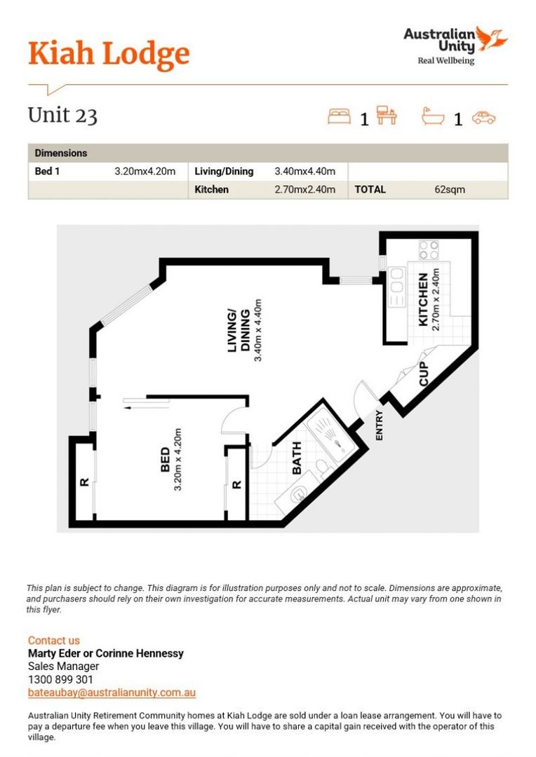 Ground Floor - Low Maintenance - One Bedroom Unit
