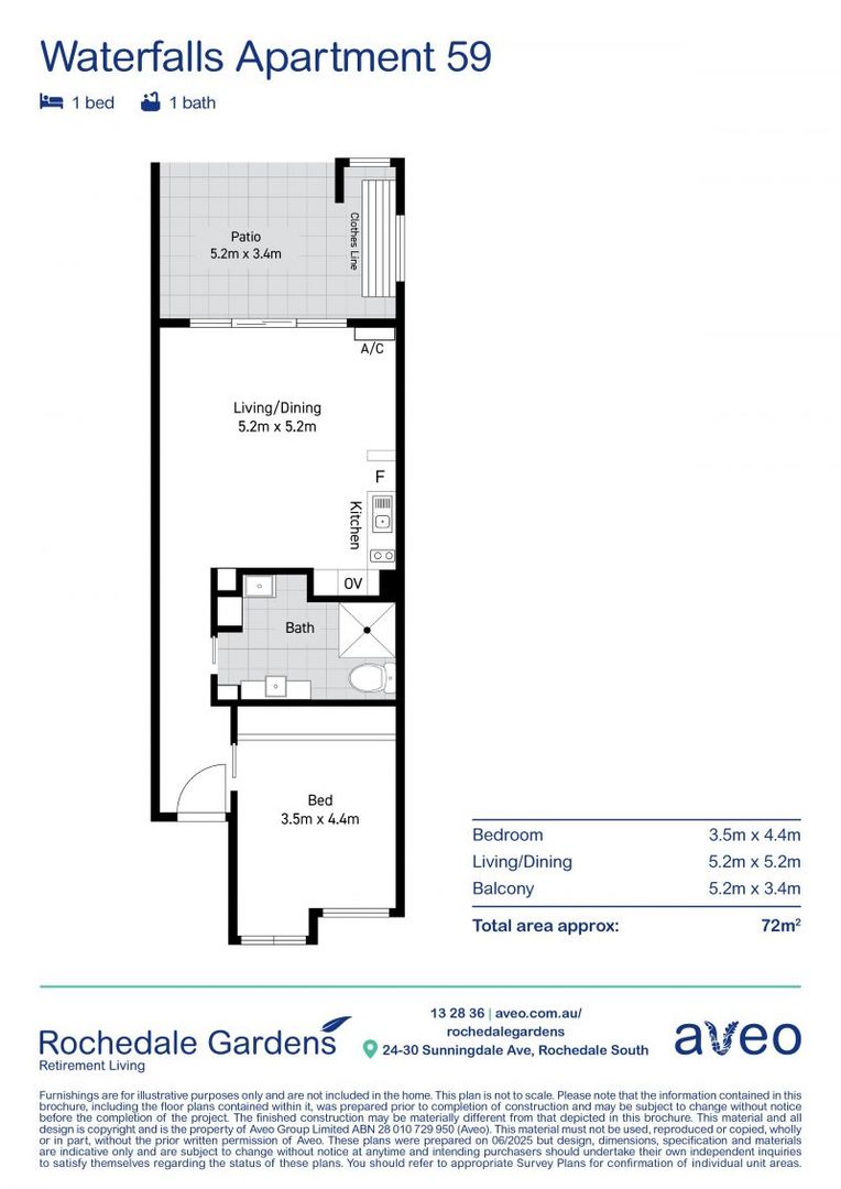 Modern one-bedroom apartment