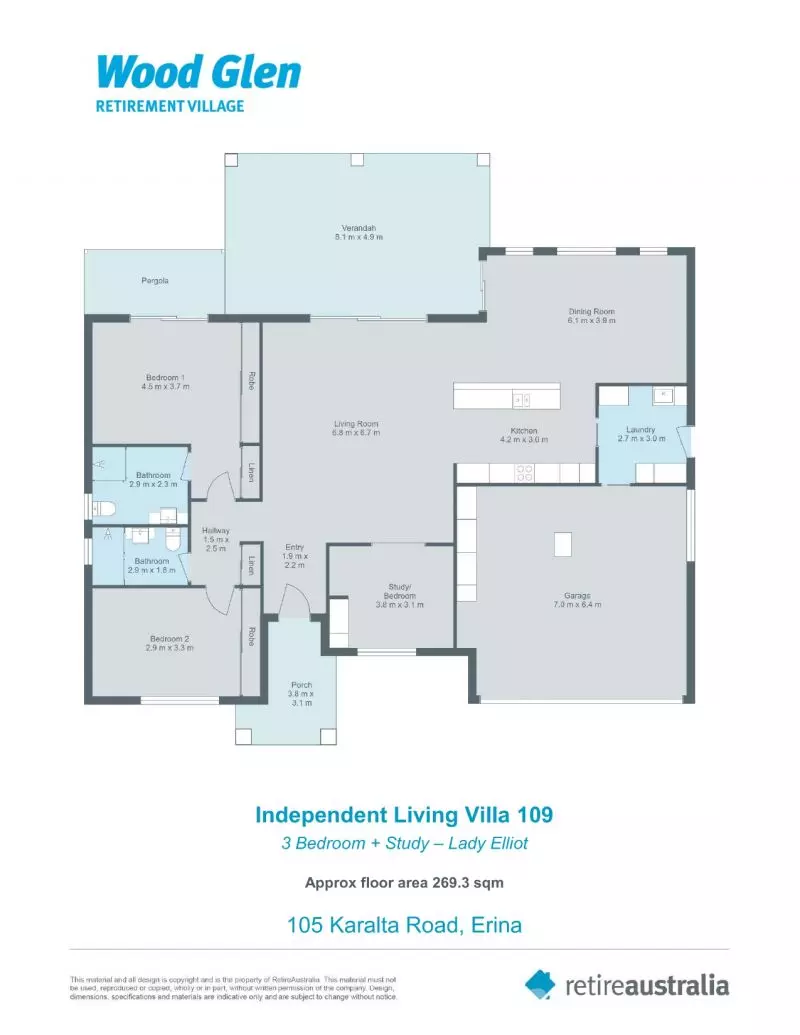 You will fall in love with both this spacious freestanding independent living villa and the lifestyle at Wood Glen Retirement Village.