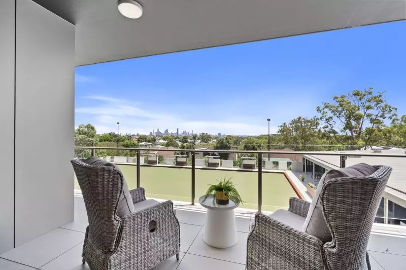 North-facing two-bedroom apartment with Brisbane skyline views