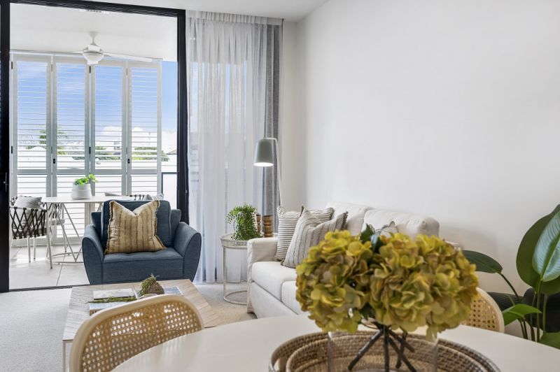 Sun-drenched north-facing apartment with spacious living